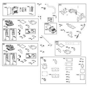 Cylinder Head Group Diagram and Parts List for 613477-0269-J1 400000 - 699999 Briggs and Stratton Engine